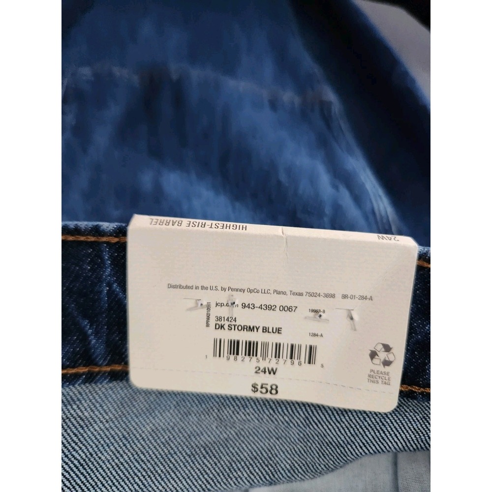 ANA A New Approach Barrel Jeans Womens Sz 24W Balloon Leg Highest Rise Blue NWT - Picture 10 of 13